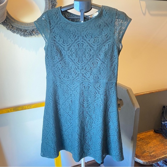 LOFT Lace Dress in Teal - Picture 1 of 4